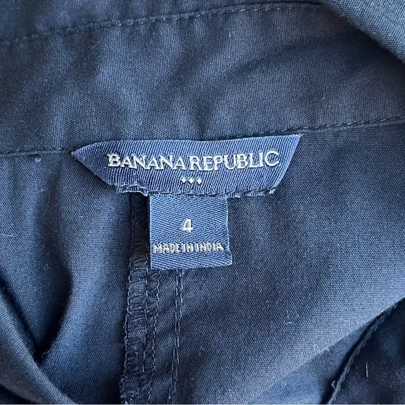 •Banana Republic• Black Poplin Flared Shirtdress - Size 4 - Picture 2 of 11